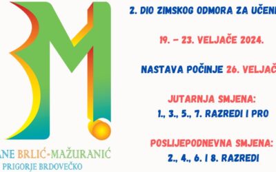 2. dio zimskog odmora za učenike