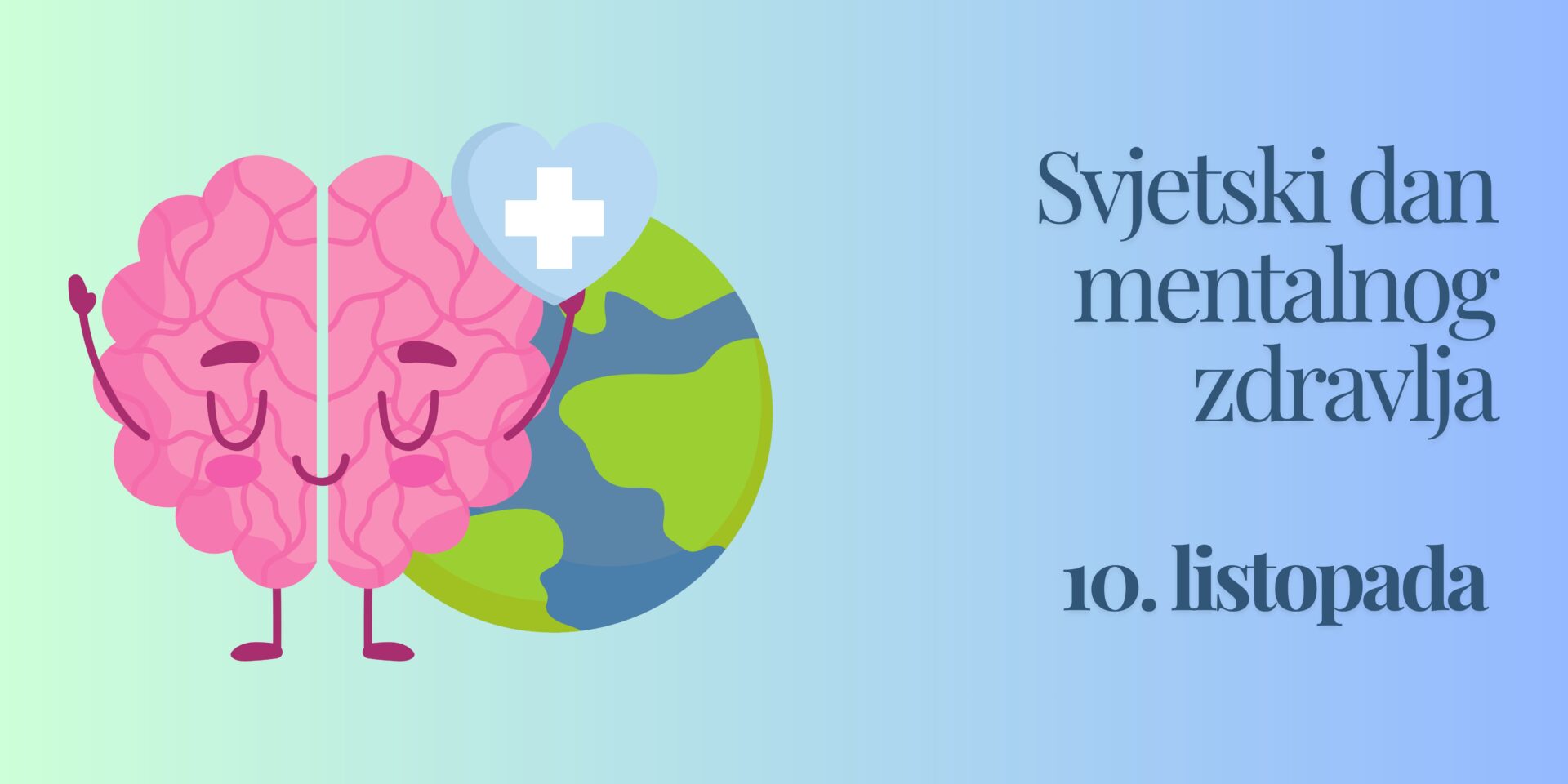 Blue Minimalist World Mental Health Day Banner